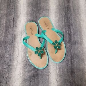 White Line Jelly Flip flops size 9